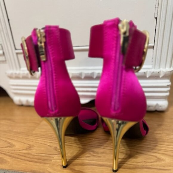Nine West Reina Pink Stiletto Heels | Gold Heel & Ankle Strap | Brand New - Picture 4 of 9
